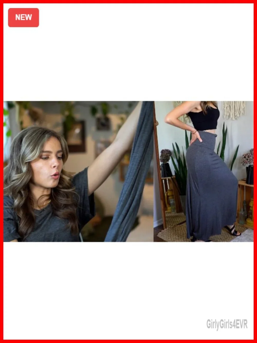 3 Pack Long Maxi Skirts Stretchy Flowy High Waisted Fold Over Rayon